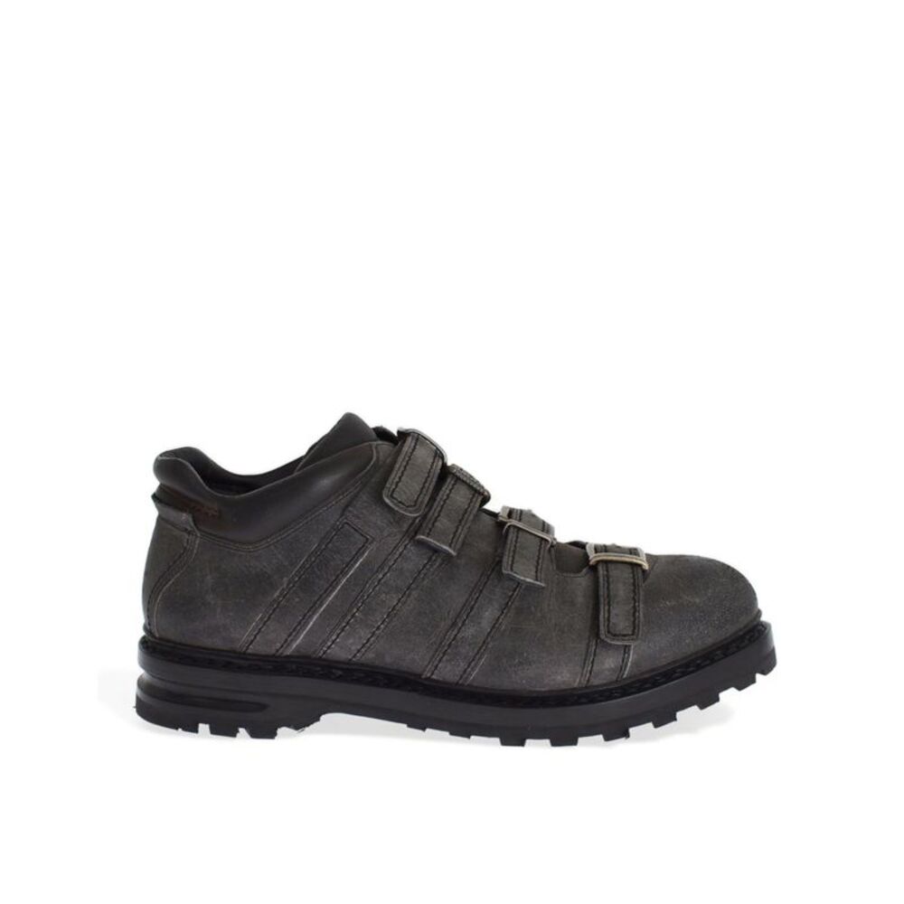Dolce & Gabbana Gray Leather Ankle Strap Shoes Men's Boots